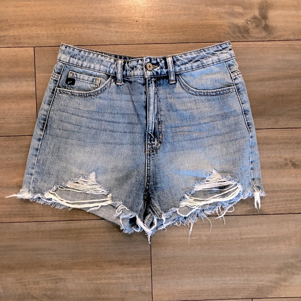 KanCan Hazel High Rise Distressed Denim Shorts